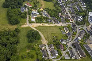 Aerial view, construction site road construction Gedulderweg