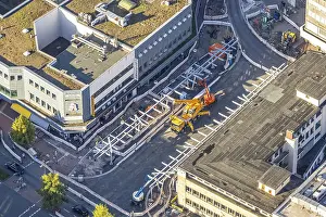 Aerial view, construction site Westentor am City-Center