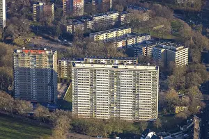 Aerial view, Die WeiBen Riesen Hochhauser Wohnpark Hochheide