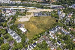 Aerial view, Dortmund, DSW21 construction project