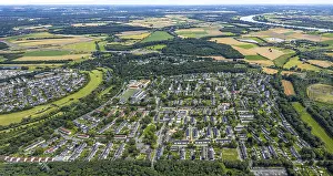 Aerial view, Duisburg-South, residential area district Ungelsheim