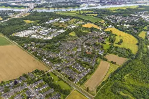 Aerial view, Duisburg-West, business park Dr Alfred Herrhausen-Allee
