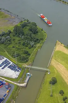 Aerial view, Duisburg-West, duisport logport I (One) Ro-Ro facility
