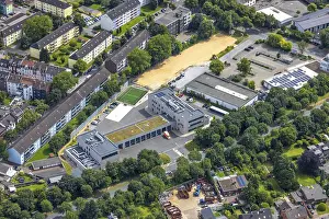 Category Historic EN Prints: Aerial view, Duisburg-West, fire station and rescue station 6