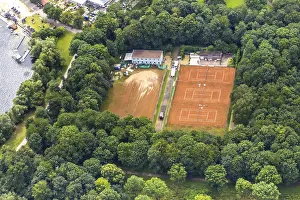 Category Historic EN Prints: Aerial view, Duisburg-West, tennis courts Lohfelder Weg