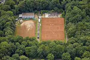 Aerial view, Duisburg-West, tennis courts Lohfelder Weg