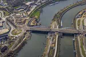 Aerial view, Duisport - Duisburg harbour