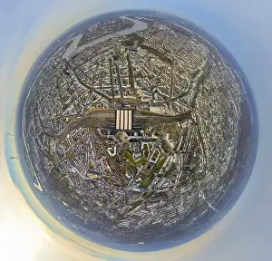 Aerial view, Dusseldorf main station Hbf