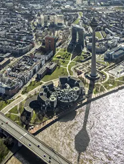 Aerial view, Dusseldorf state parliament