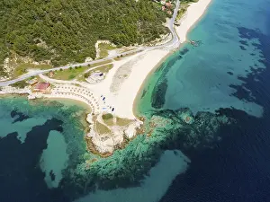 Aerial view, Ema beach, Toroni