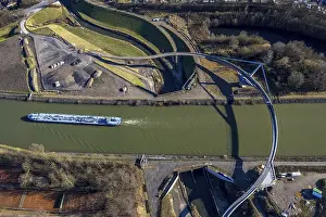Aerial view, Emscher construction site for Emscherland 2020
