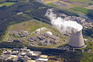 Aerial view of the Emsland nuclear power plant in Lingen