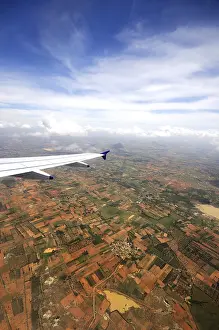 Category Historic EN Prints: Aerial view of field and aircraft wing