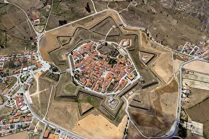 Aerial view of the fortress wall around Almeida