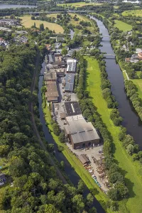 Aerial view, Friedrich Lohmann GmbH Werk am Fluss Ruhr