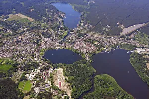 Aerial view of Fuerstenberg, Neustrelitz Kleinseenland