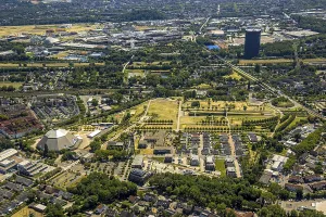 Aerial view, garden dome in OLGA Park