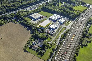 Aerial view, Gewerbegebiet Hagen an der A1