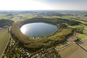 Category Mountain Landscapes Prints: Aerial view, Gillenfeld, Pulvermaar