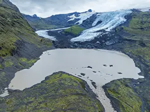 Aerial view of glacier Falljoekull
