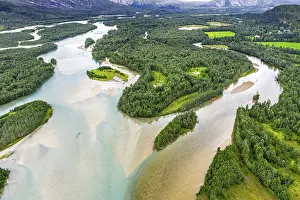 Aerial view of the Glamaga river delta