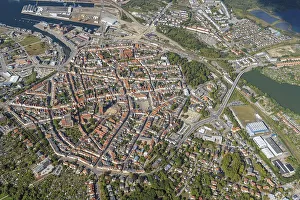 Aerial view of the Hanseatic City of Wismar