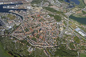 Aerial view of the Hanseatic City of Wismar