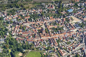 Aerial view of the Hanseatic town of Osterburg