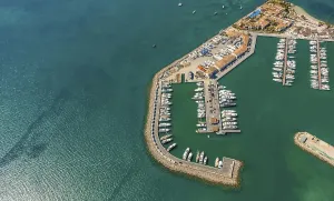 Aerial view, harbour of Alcudia