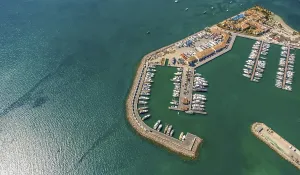 Aerial view, harbour of Alcudia