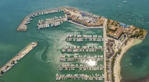 Aerial view, harbour of Alcudia