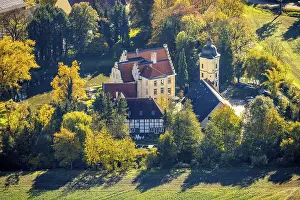 Aerial view, Haus Reck in Lerche in the Overberge district of Bergkamen