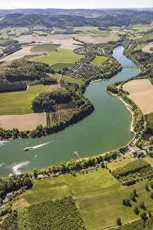 Aerial view, Hennetalsperre, Hennesee