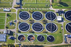 Aerial view of the Hetlingen sewage treatment plant