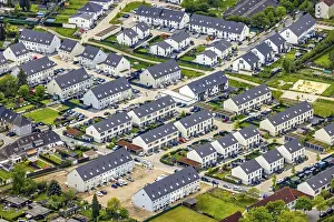 Aerial view, housing estate An der Luthenburg