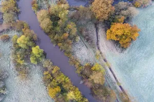 Aerial view of the Hunte in autumn
