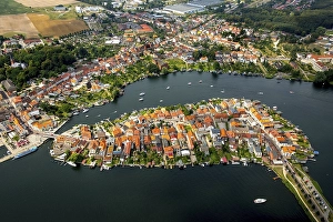 Aerial view, island town of Malchow