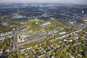 Aerial view, Jahrhunderthalle Bochum in Westpark