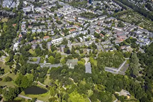 Aerial view, Japanese Garden, Markisches Viertel