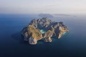 Framed Print : Aerial view, Koh Phi Phi Leh at sunrise