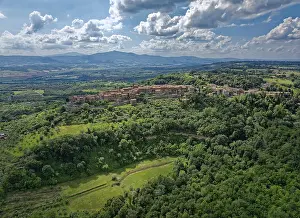 Aerial view of the landscape around Monteleone d'Orvieto