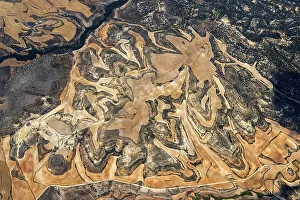 Aerial view of a landscape in Spain near Gormaz