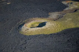 Aerial view, lava fields of the Krafla volcano