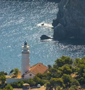 Aerial view, lighthouse Far del Cap Gros