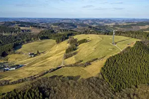 Aerial view, local view and blue sky with distant view