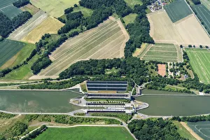 Aerial view lock group Uelzen, Elbe-Seitenkanal