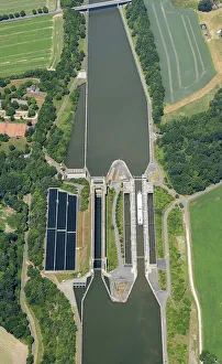 Aerial view lock group Uelzen, Elbe-Seitenkanal