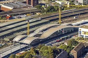 Aerial view, Main station Hbf Deutsche Bahn AG