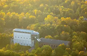 Aerial view, Maximilian Park in morning light