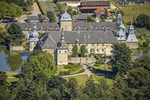 Aerial view, moated castle Lembeck